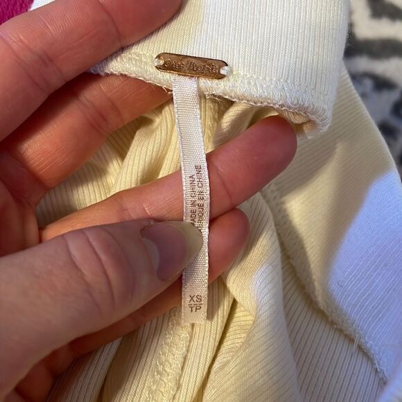 Free People Romy Ribbed Bell Bottom Draped Sweater Set Ivory XS - Picture 7 of 13